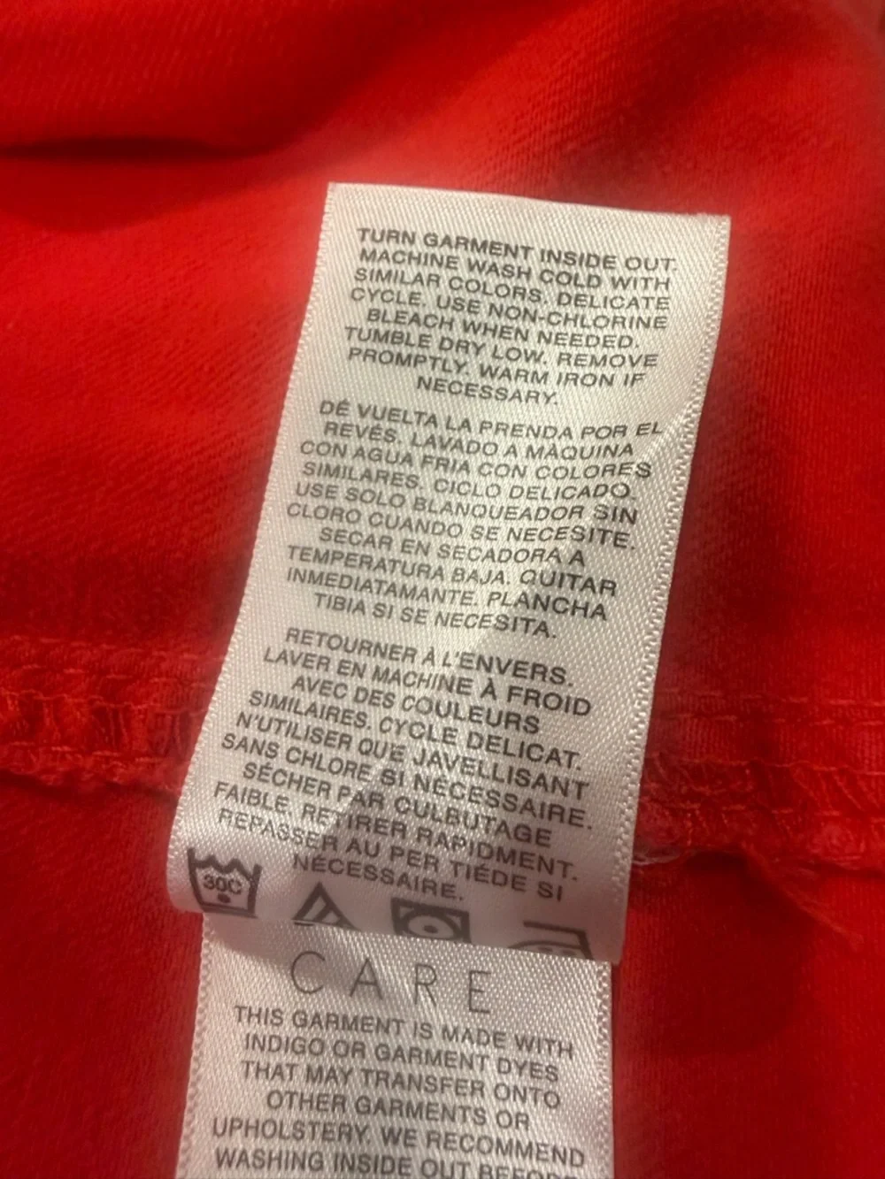 Kensie Jeans large bright red denim Jean jacket cropped button front cotton coat